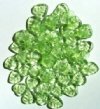 50 9mm Transparent Pale Green Leaf Beads